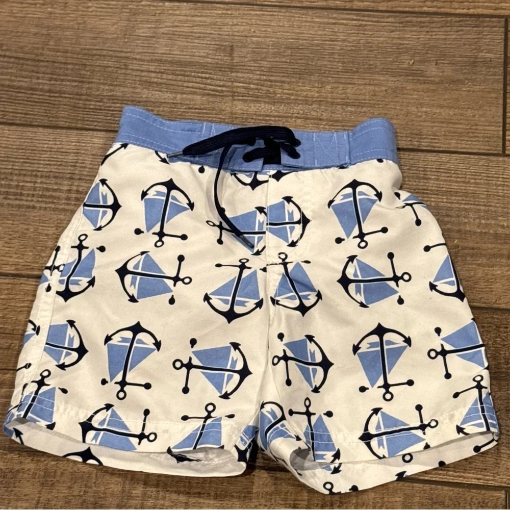Janie and Jack swim shorts size 12-18 months Anchor Sailboat